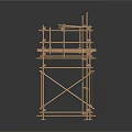 Sturdy Building Construction Scaffolding Structure With Metal Frames And Platform Design