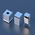 Three Modern Household Trash Bins With Different Designs And Practical Functional Structures 3d model