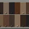 Wooden Wall Panels With Various Wood Grain Colors On Display Rack