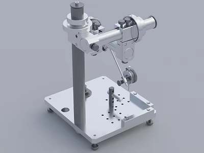 Precision Industrial Equipment With Metal Base Column Rotary Arm And Gear Structure 3d model