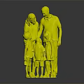 Happy Family Group Studio Portrait With Parents And Three Children Standing Together