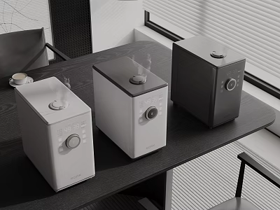 Modern Humidifiers Placed On Table For Home Use 3d model