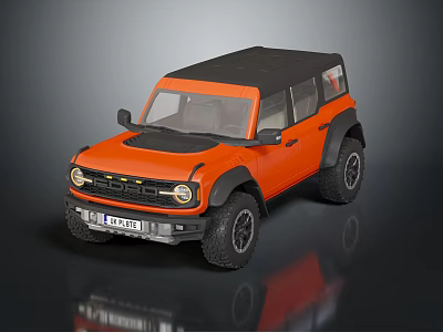 Orange Off Road SUV with Black Roof Rugged Tires and Modern Front Styling 3d model