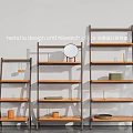 Elegant Modern Bookcases With Open Wooden Shelves And Decorative Items