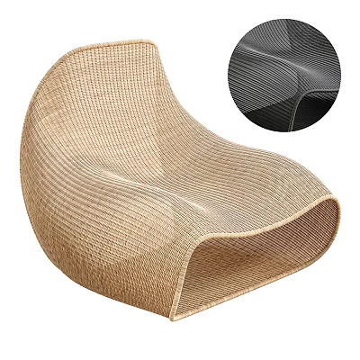 Modern Woven Lounge Chair With Curved Design And Comfortable Ergonomic Shape 3d model