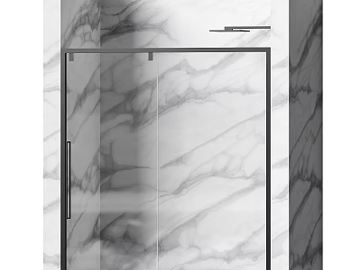Elegant Modern Shower Sauna Interior Design With Marble Wall And Glass Shower Door 3d model