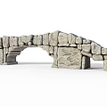 Solid Rustic Stone Arch Entrance Gate With Classic Architectural Design Details