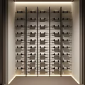 Modern Wine Cabinet With Neatly Arranged Wine Bottles And Stylish Storage Design