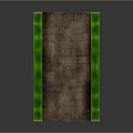 Green Arch Bridge 3D Model With Stone Slab Surface And Railings