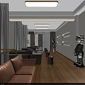 Beauty Salon Interior With Mirrors Salon Chairs Sofa Wooden Floor And Lighting