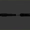 Classic Metal Pistol With Silencer And Wooden Grip Isolated On Dark Background