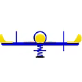 Colorful Butterfly Design Playground Equipment With Yellow Seats And Blue Frames For Children