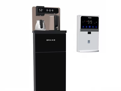 Modern Home Appliance Water Dispensers With Black White Vertical Design And Temperature 3d model