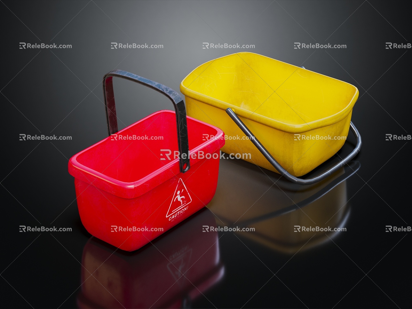 Modern mop bucket holder bucket plastic bucket 3d model