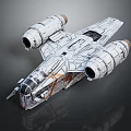 Futuristic Interstellar Spaceship Design With Twin Engines And Detailed Structure 3d model