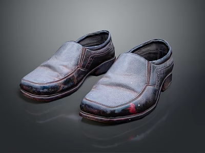 Dark Leather Slip On Shoes With Classic Design Comfortable Fit And Sleek Finish 3d model
