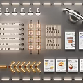 Modern Coffee Shop Light Fixture Combination With Menu Display And Signage