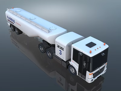 White FARMER Tanker 3 Functional Utility Truck With Large Tank For Fuel Transport 3d model