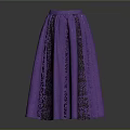 Purple Long Skirt With Black Vertical Panels And Modern Elegant Design
