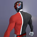 Black And Red Superhero Style 3D Character Wearing Bodysuit Helmet White Gloves And Boots