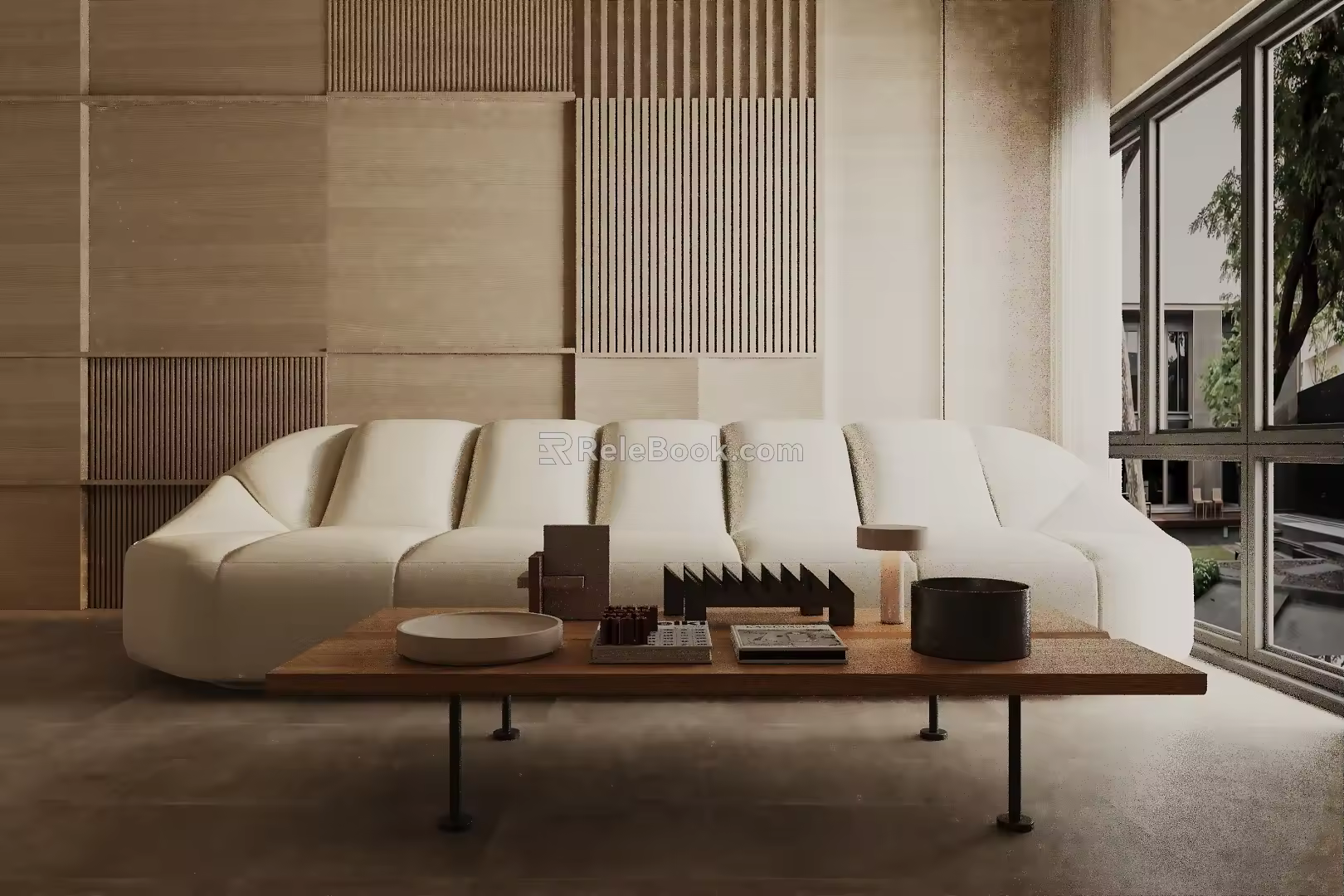 Three-seat sofa 3d model