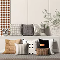 Stylish Throw Pillows With Grid Dot And Woven Textures For Modern Interior Decor