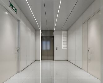 modern elevator hall 3d model