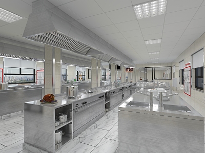 Modern Kitchen Hotel Central Kitchen Catering Kitchen 3d model