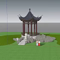 Chinese style pavilion SU model 3d model