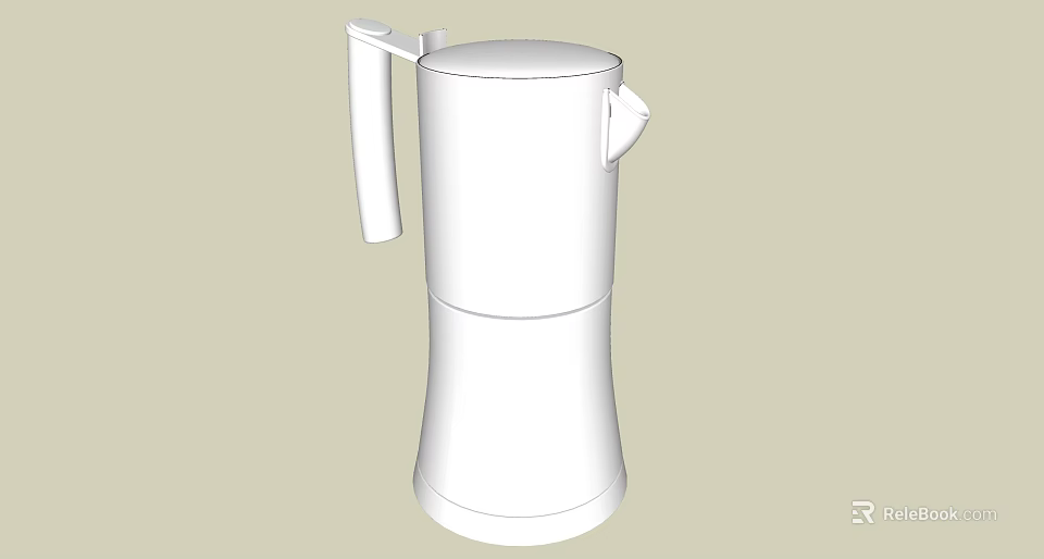 White Modern Daily Use Appliance With Sleek Handle And Spout Design 3d model 