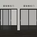 Heavy Duty Sliding Doors With Sturdy Frame And Modern Glass Panels For Interior Use