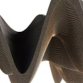 Solid Wood Special-Shaped Ceiling Grille Ceiling Wave Ceiling 3d model