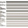 European style gypsum line gypsum line ceiling corner line gypsum carving 3d model