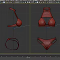 Fashionable Red Lingerie Set with Intricate Lace Bra and Panties Design
