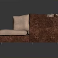 Modern Corner Sofa Furniture With Brown Frame Light Colored Cushions And Pillows
