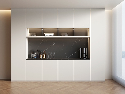 Wine Cabinet Side Cabinet High Cabinet Western Kitchen 3d model