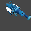 Game Movie Character Holding Blue Toy Gun With Glowing Light Feature