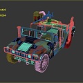 Bulletproof Car Armed Jeep Armed Car Armed Bulletproof Car Military Jeep Off-road Jeep Humvee 3d model