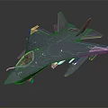 Gray Fighter Jet 3D Model With Yellow Cockpit And Weapons Under Wings 3d model