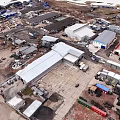 Aerial View Of Industrial Landscape With Factories Warehouses Vehicles And Equipment
