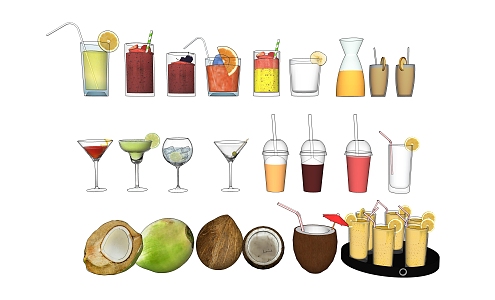 Modern Beverage Juice 3d model