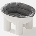 Comfortable Pet Bed With White Cylindrical Legs And Soft Gray Cushion For Daily Living