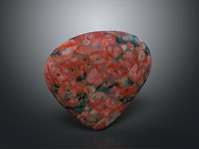Heart Shaped Red Green Patterned Natural Stone with Unique Intricate Texture 3d model