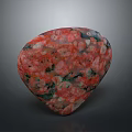 Heart Shaped Red Green Patterned Natural Stone with Unique Intricate Texture