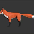 Polygonal Fox Models In Various Colors Standing On Reflective Background 3d model