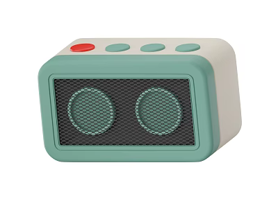 Smart Wireless Speaker With Green And White Compact Design Dual Circular Speakers And Control Buttons 3d model