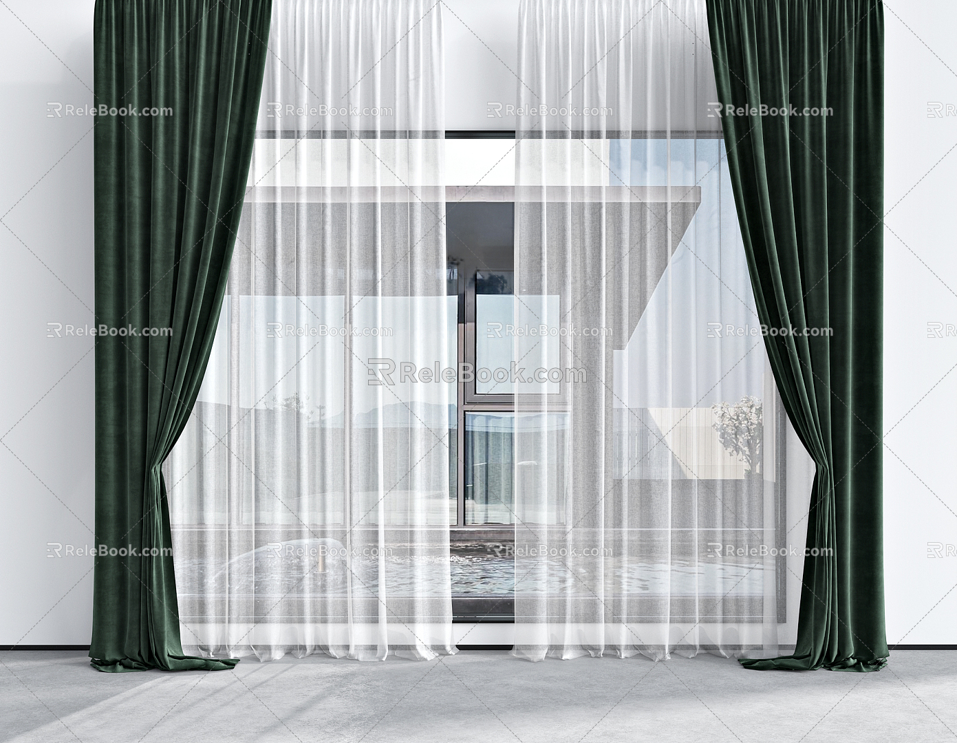 Modern Curtains 3d model