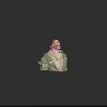 Hairy Male Game Movie Character With Smoking Cigarette Green Coat And Colorful Tie