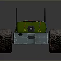Remote Control Green Car With Large Tires Dual Antennas And Cargo Equipment
