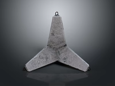 Heavy Duty Metal Triangular Pyramid With Textured Surface And Top Ring 3d model